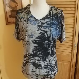 CHRISTOPHER & BANKS Slinky Hooded Top M